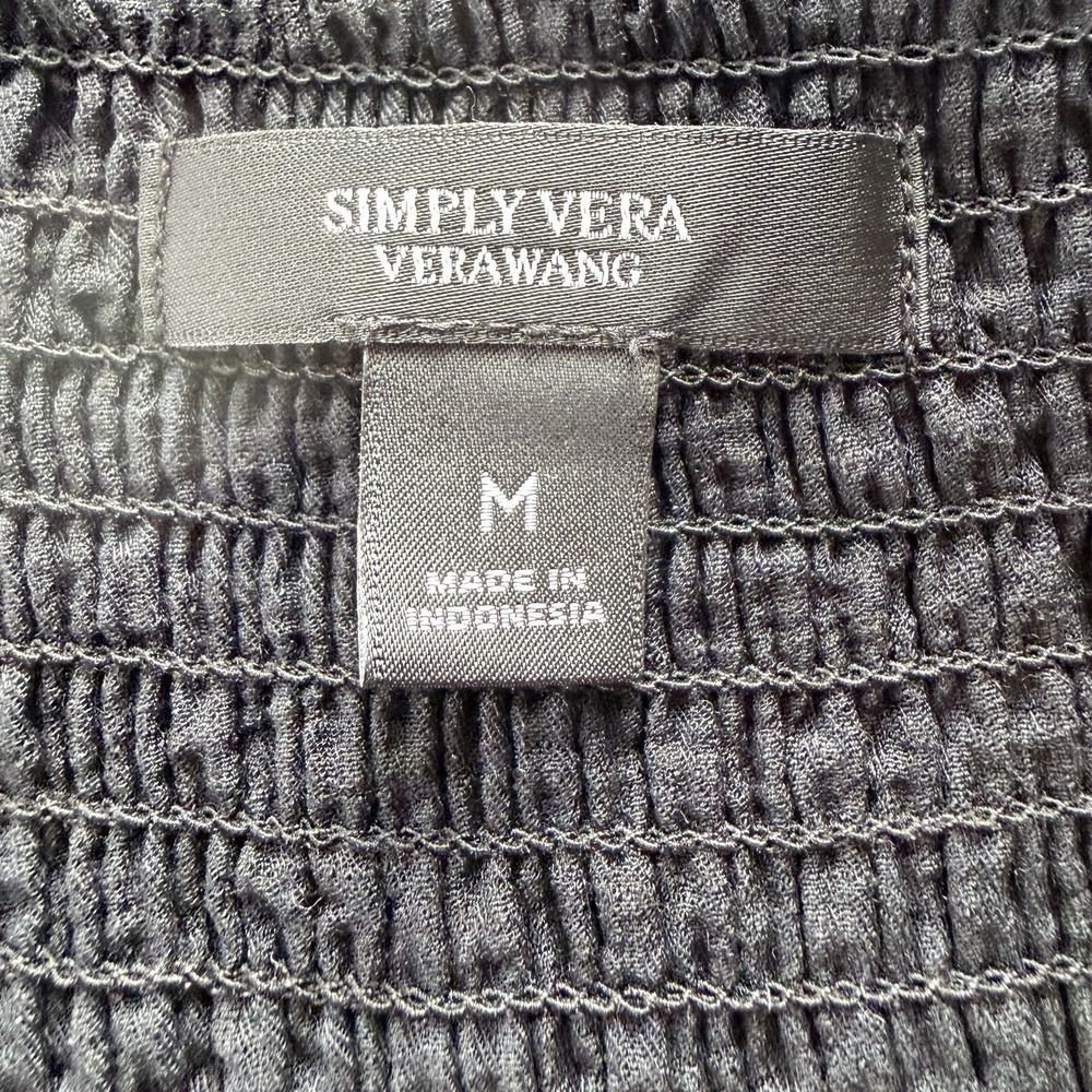 Simply Vera Wang Tiered Maxi Dress Black M cottagecore bohemian summer sundress - Picture 10 of 10